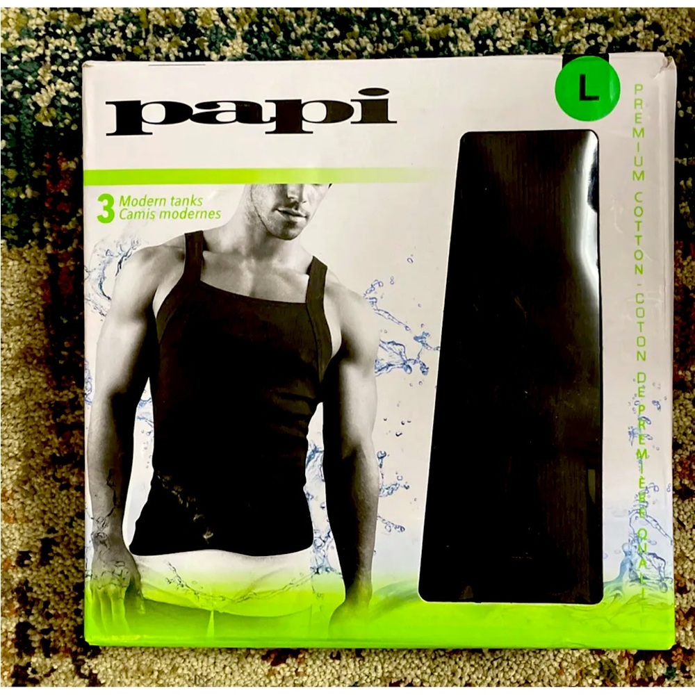 Pape 3 Modern Tank Tops L Black 100% Premium Cotton, Soft, Tag-Free